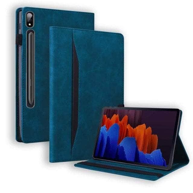 CaseBuddy Australia Casebuddy Blue Business Galaxy Tab S8 Plus X800 PU Leather Wallet Stand