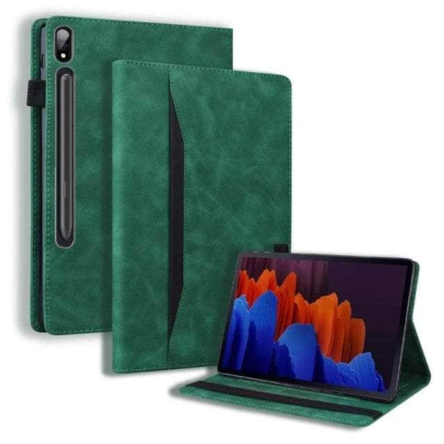 CaseBuddy Australia Casebuddy Green Business Galaxy Tab S8 Plus X800 PU Leather Wallet Stand