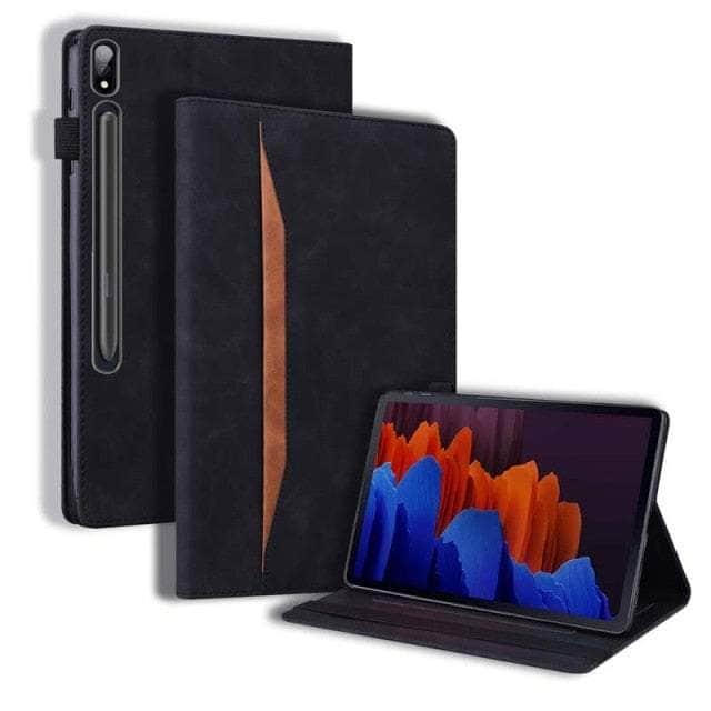 CaseBuddy Australia Casebuddy Black Business Galaxy Tab S8 Plus X800 PU Leather Wallet Stand