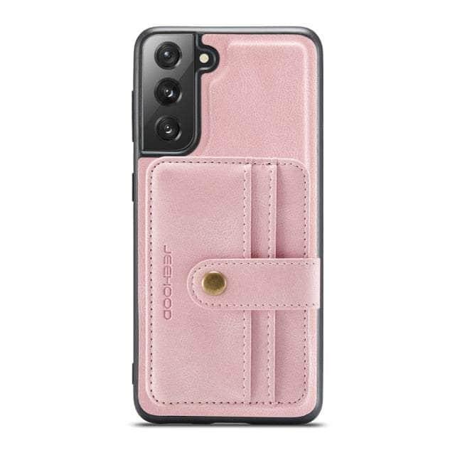 CaseBuddy Australia Casebuddy S22 Ultra / Pink Card Slot Leather Galaxy S22 Ultra Case
