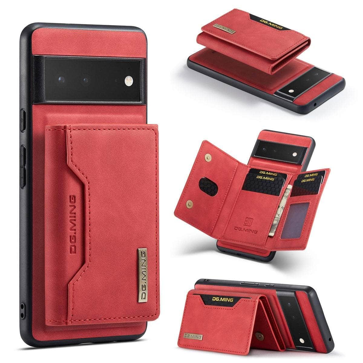 Casebuddy For Pixel 6 / Red 2 in 1 Detachable Pixel 6 Card Pocket Wallet