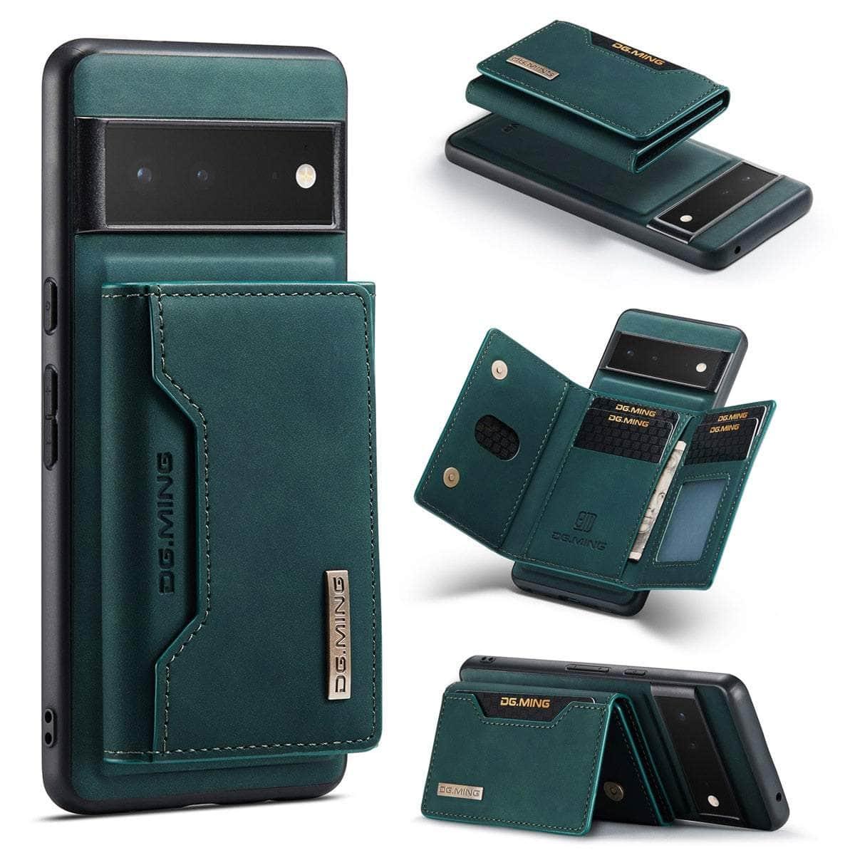 Casebuddy For Pixel 6 / Green 2 in 1 Detachable Pixel 6 Card Pocket Wallet