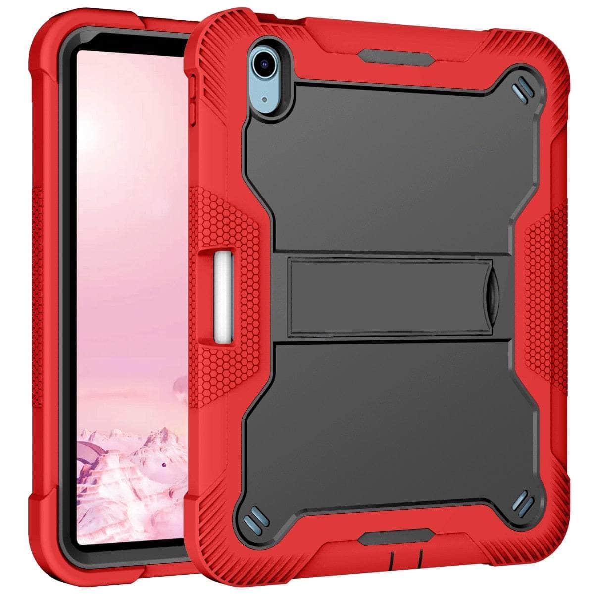 Casebuddy red black 3 Layers Full Body Protective iPad 10 2022 Case