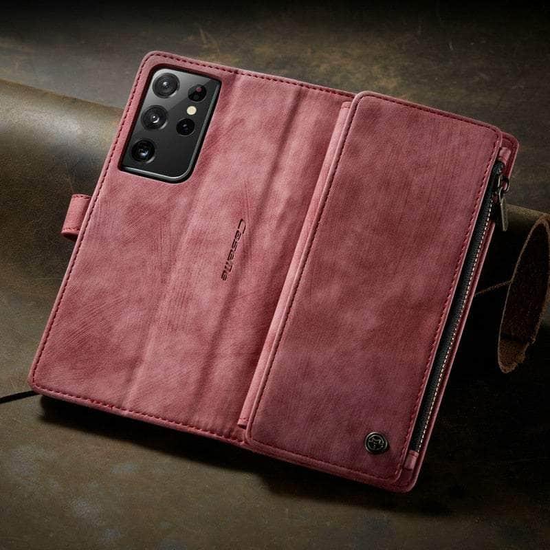 CaseBuddy Australia Casebuddy CaseMe Galaxy S22 Zipper Wallet Leather Case