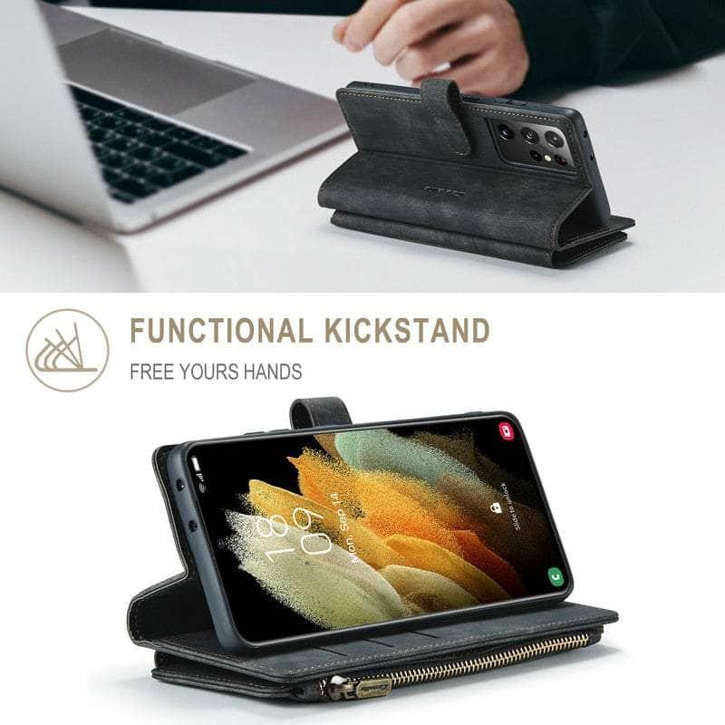 CaseBuddy Australia Casebuddy CaseMe Galaxy S22 Zipper Wallet Leather Case