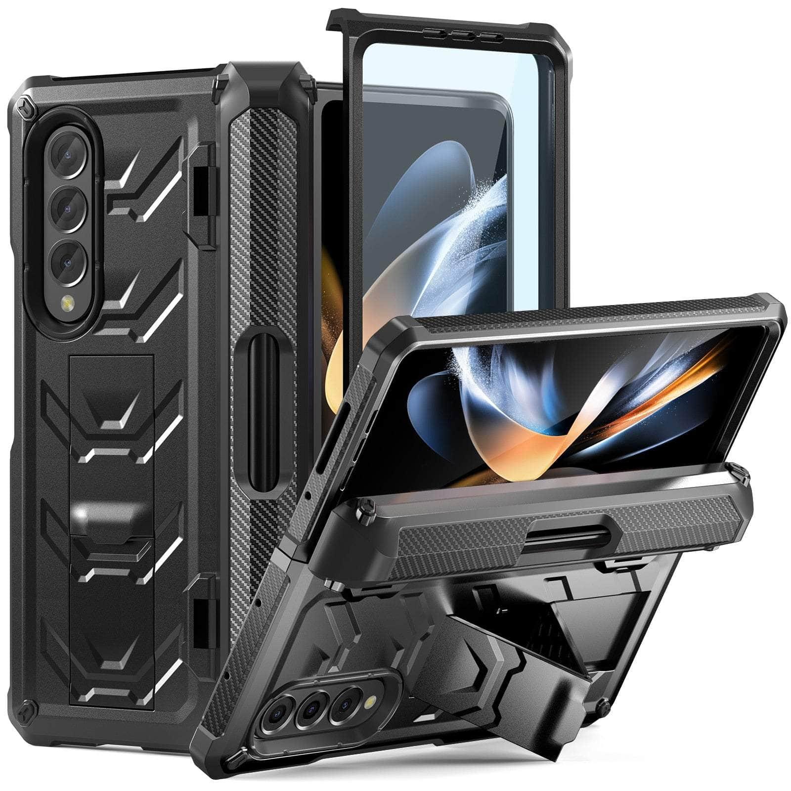 Casebuddy for Galaxy Z Fold 4 / Black Galaxy Z 4 Fold Full-Body Dual Layer Rugged Case