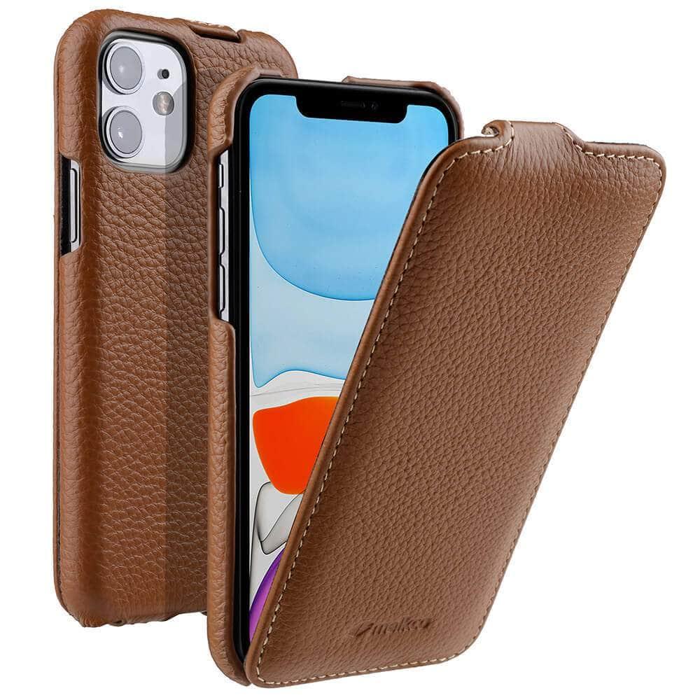 Casebuddy Brown / iPhone 14 Pro Max iPhone 14 Pro Max Melkco Vertical Genuine Leather Case
