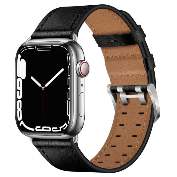 Casebuddy Black 3 / For 38mm 40mm 41mm Premium Apple Watch Leather Strap