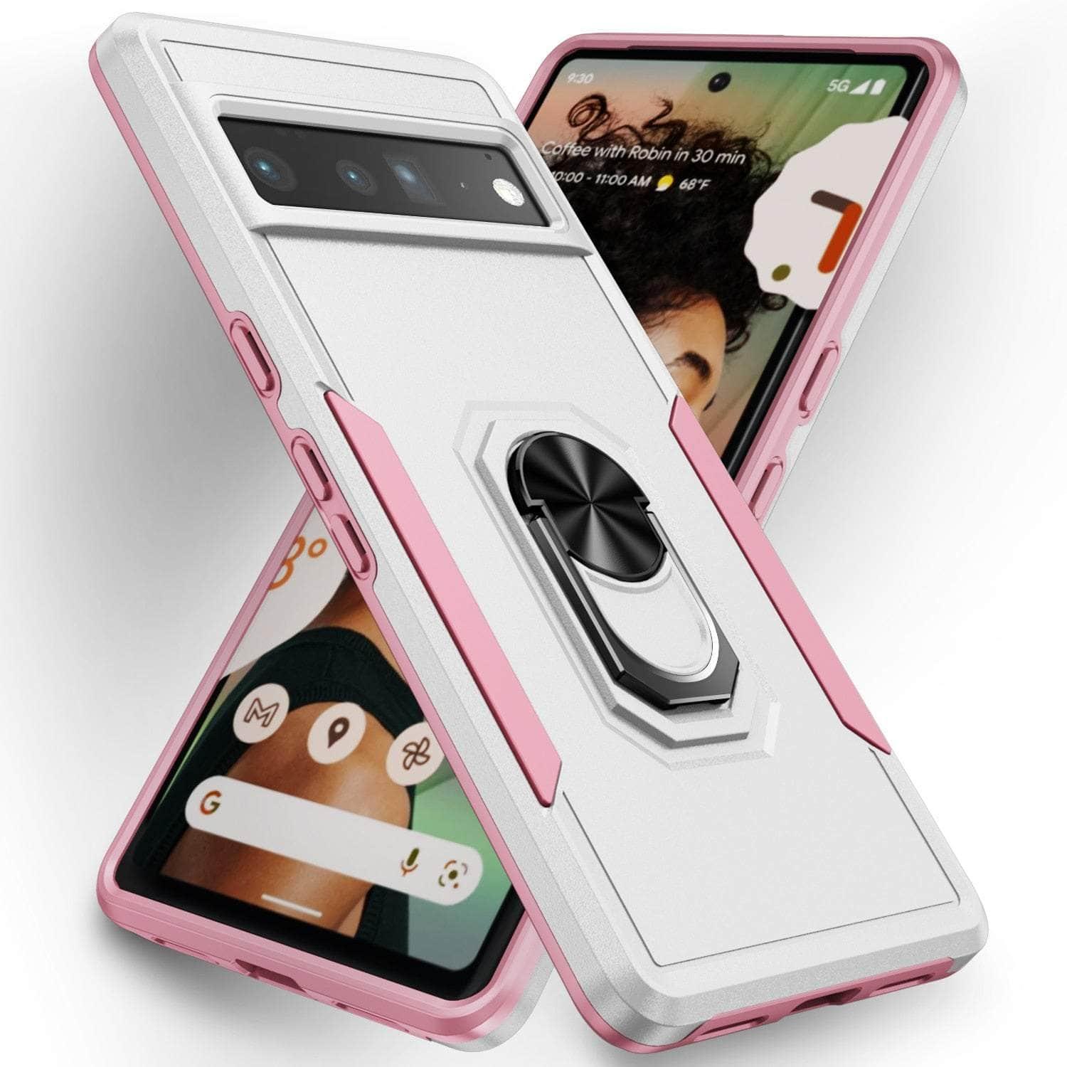 Casebuddy white pink / for Pixel 6 Ring Bracket Heavy Duty Pixel 6 Case
