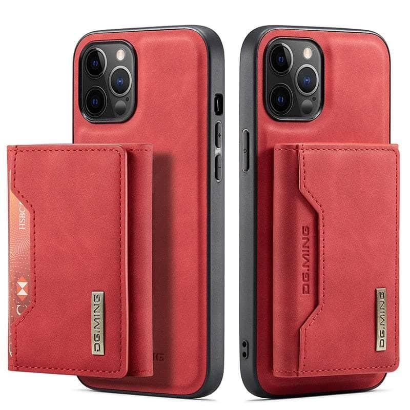 Casebuddy iPhone 14 Pro / Red CaseMe iPhone 14 Pro Detachable Magnetic Leather Case