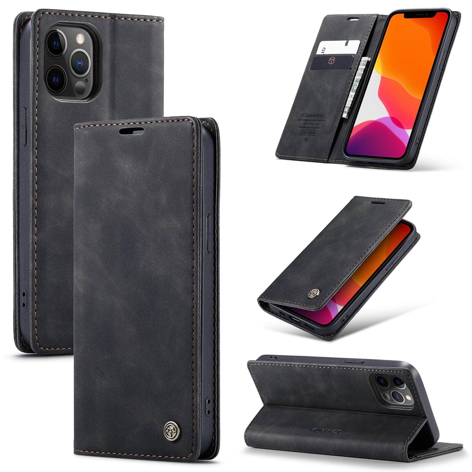 Casebuddy CaseMe iPhone 14 Retro Magnetic Card Leather Wallet