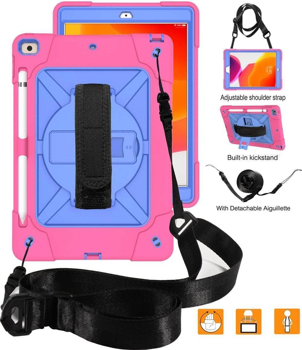 CaseBuddy Casebuddy Conelz iPad 10.2 2019/2020 (iPad 7/8) Heavy Duty Rugged Shockproof 360 Rotatable Kickstand Hand Strap Case