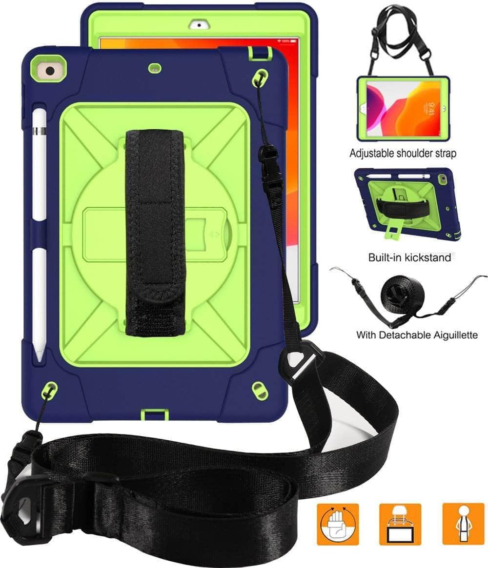 CaseBuddy Casebuddy Conelz iPad 10.2 2019/2020 (iPad 7/8) Heavy Duty Rugged Shockproof 360 Rotatable Kickstand Hand Strap Case