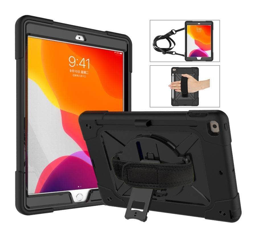 CaseBuddy Casebuddy Conelz iPad 10.2 2019/2020 (iPad 7/8) Heavy Duty Rugged Shockproof 360 Rotatable Kickstand Hand Strap Case