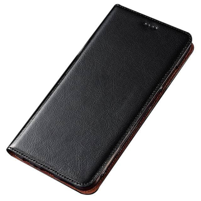 CaseBuddy Australia Casebuddy Galaxy S22 Ultra / Black / China Crazy Horse Real Leather Magnetic S22 Ultra Case
