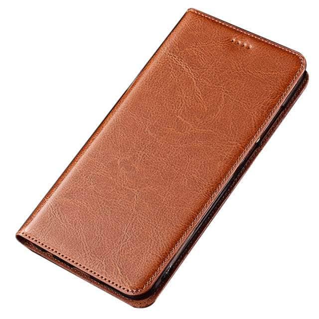 CaseBuddy Australia Casebuddy Galaxy S22 Ultra / Coffee Crazy Horse Real Leather Magnetic S22 Ultra Case