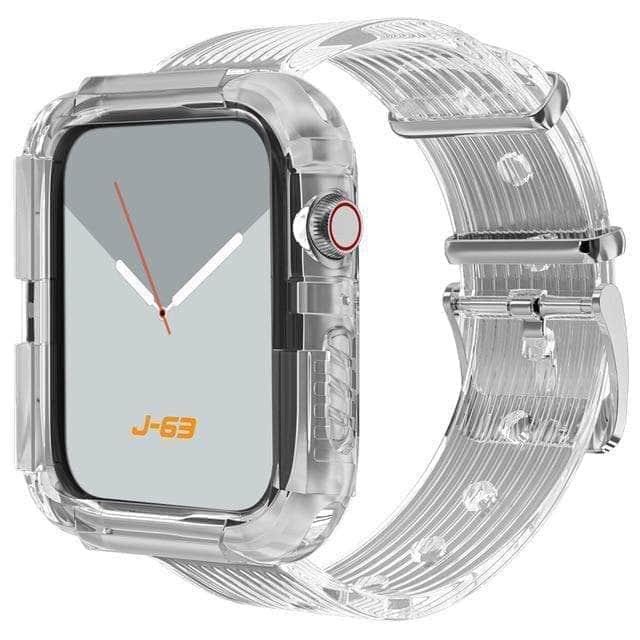 CaseBuddy Australia Casebuddy White / 38mm Crystal Watchband Apple Watch 6 5 4 3 2 SE 44/42/40/38 Strap Rugged Bumper