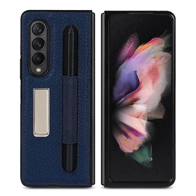 CaseBuddy Australia Casebuddy LZWZPZJBD Navy Blue Deluxe Galaxy Z Fold 3 5G Wallet Fitted Case