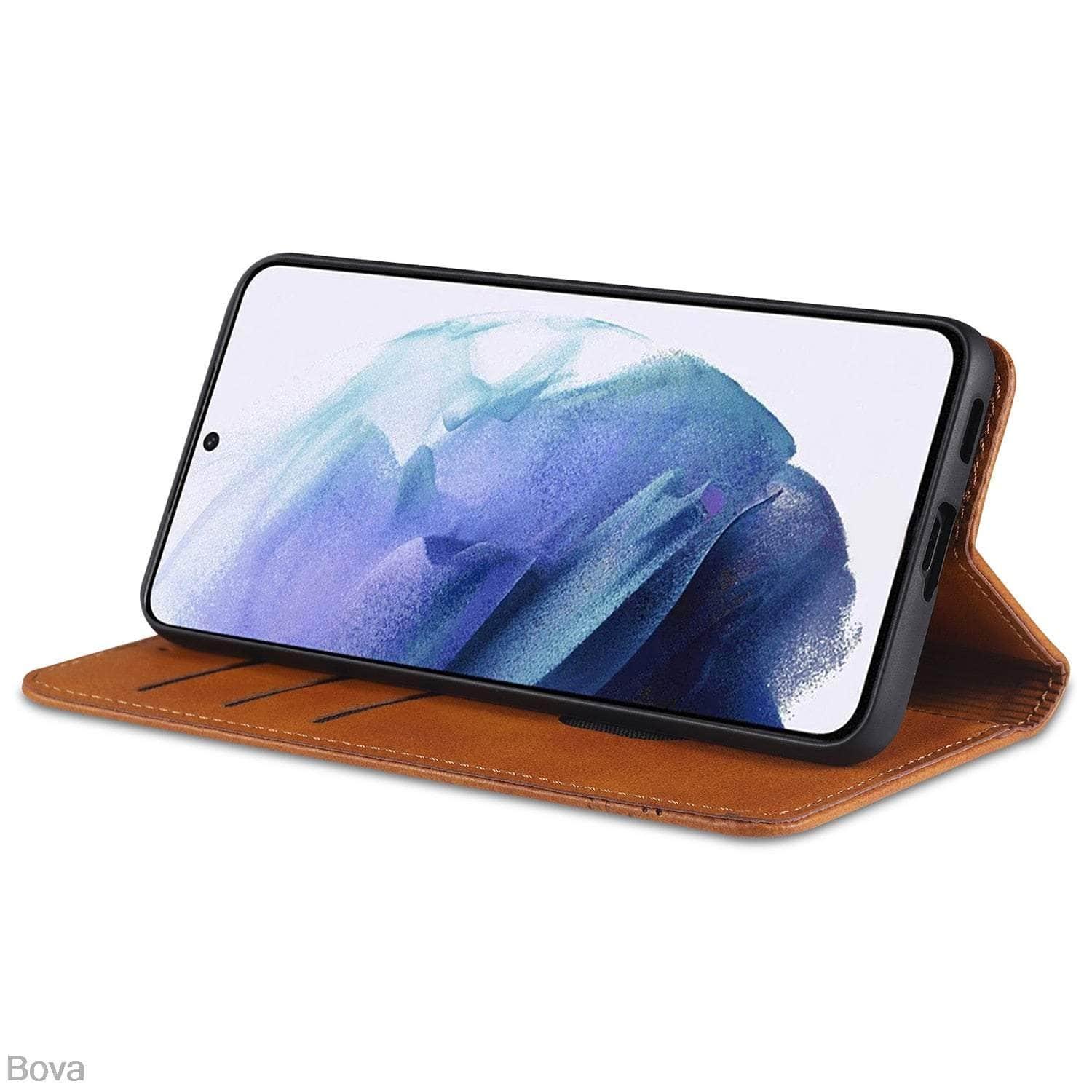 CaseBuddy Australia Casebuddy Deluxe Magnetic Heat Adsorption S22 Leather Case