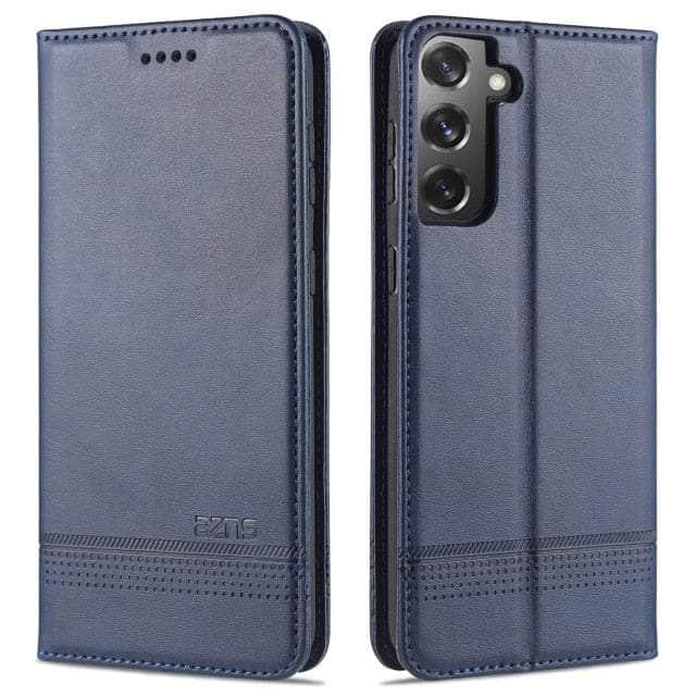 CaseBuddy Australia Casebuddy S22 Plus / YZSCX Blue Deluxe Magnetic Heat Adsorption S22 Plus Leather Case