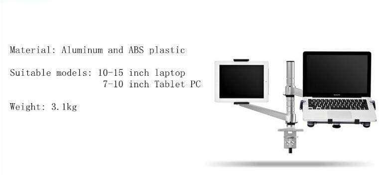 Desk Aluminum Laptop Dual Stand10-15" laptop & 7-10" Tablets Tarzan II - CaseBuddy