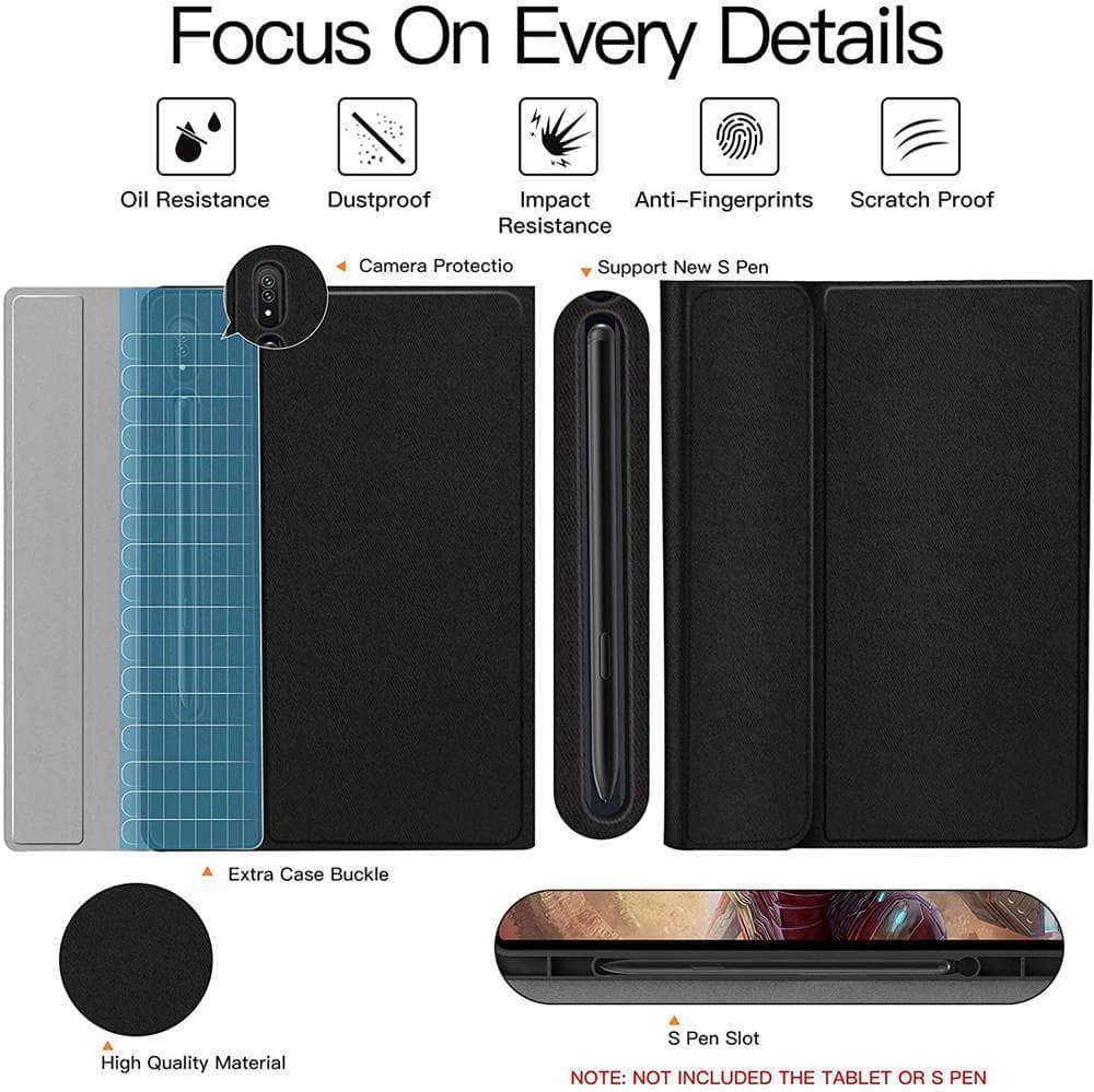 CaseBuddy Australia Casebuddy Detachable Wireless Bluetooth Keyboard Galaxy Tab S7 Lite 12.4 T730 T735 Silicone Case