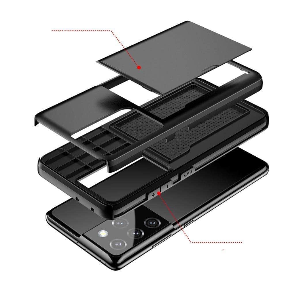 CaseBuddy Australia Casebuddy Dual Layer Slide Card Slot Samsung Galaxy Protective Hard Case