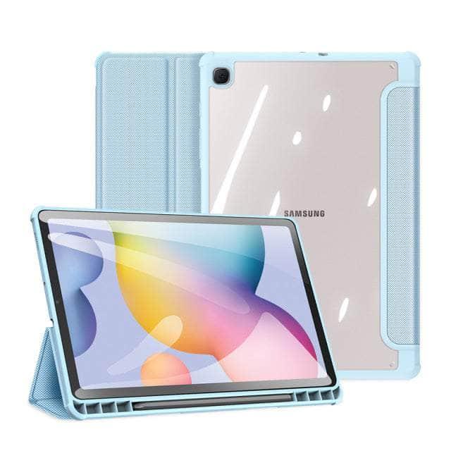 CaseBuddy Australia Casebuddy Blue / Tab S8 DUX DUCIS Galaxy Tab S8 X700 Leather Series Smart Sleep Wake Pencil Holder Case