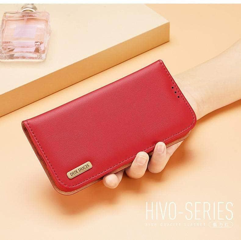 CaseBuddy Australia Casebuddy Dux Ducis Genuine Leather iPhone 13 Mini Wallet Case