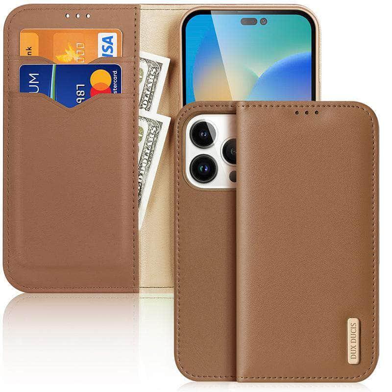 Casebuddy Auburn / For Iphone 14 ProMax Dux Ducis Genuine Leather iPhone 14 Pro Max Wallet