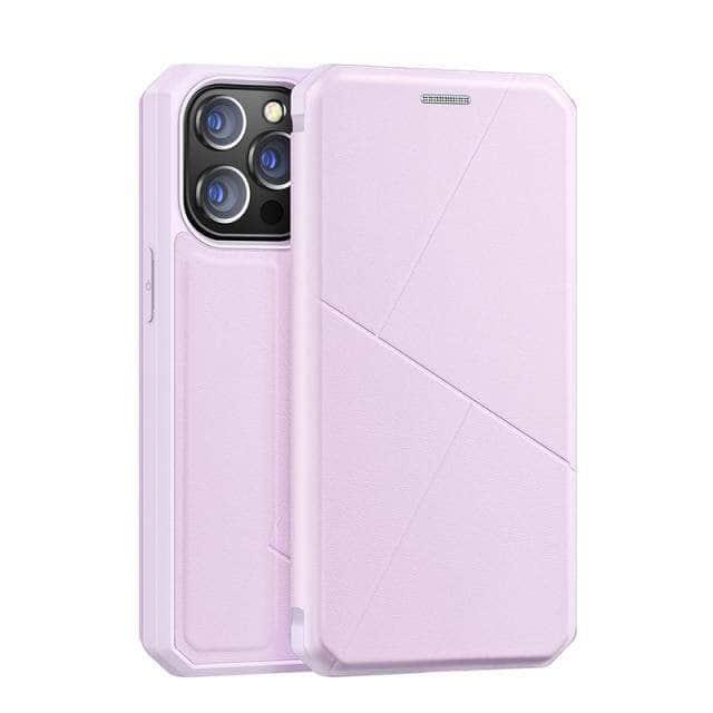 CaseBuddy Australia Casebuddy For iPhone13 Pro Max / Pink DUX DUCIS iPhone 13 Pro Max Skin X Magnetic Flip Leather Case