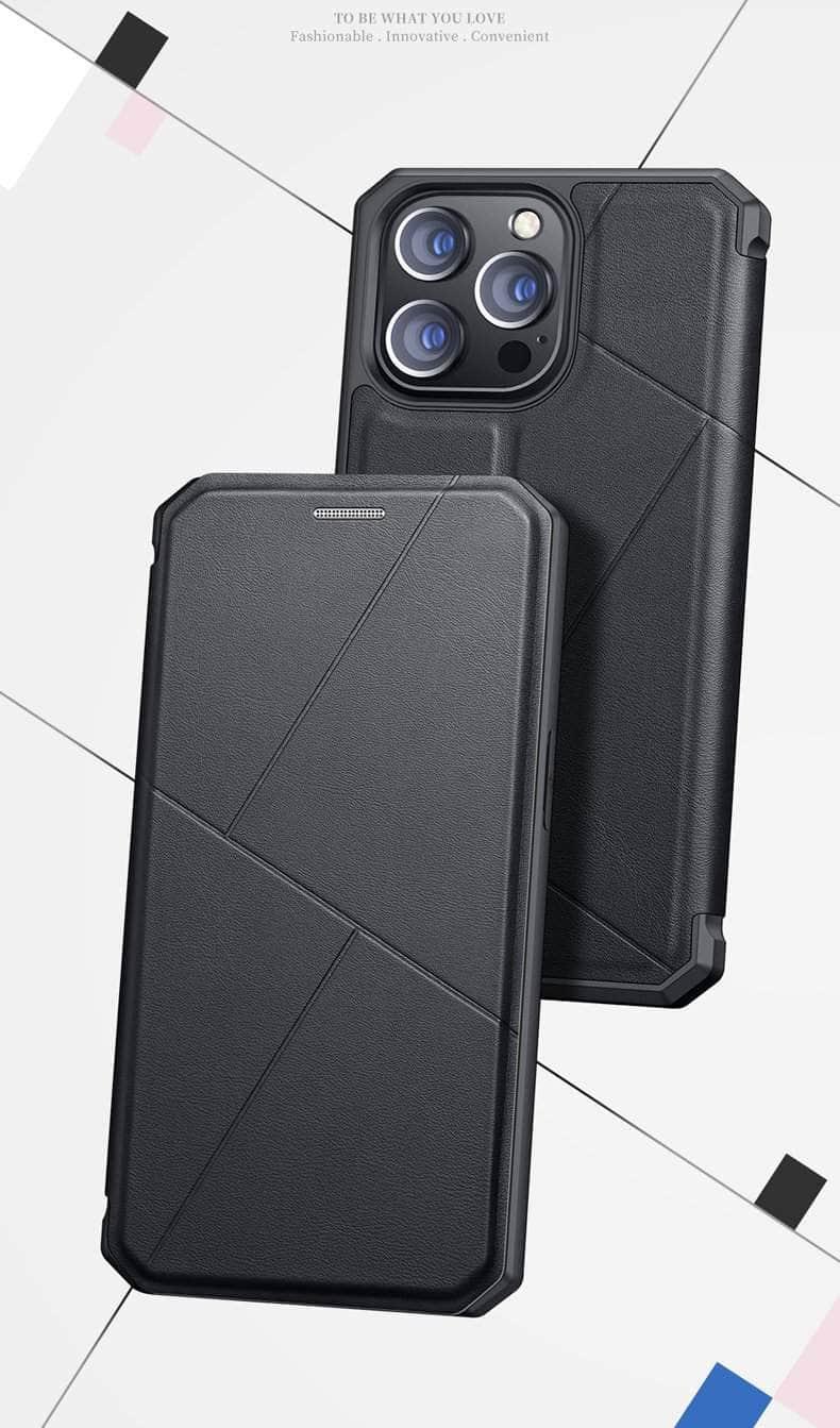 CaseBuddy Australia Casebuddy DUX DUCIS iPhone 13 & 13 Pro Skin X Magnetic Flip Leather Case