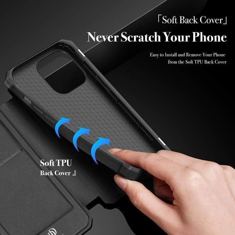CaseBuddy Australia Casebuddy DUX DUCIS iPhone 13 & 13 Pro Skin X Magnetic Flip Leather Case