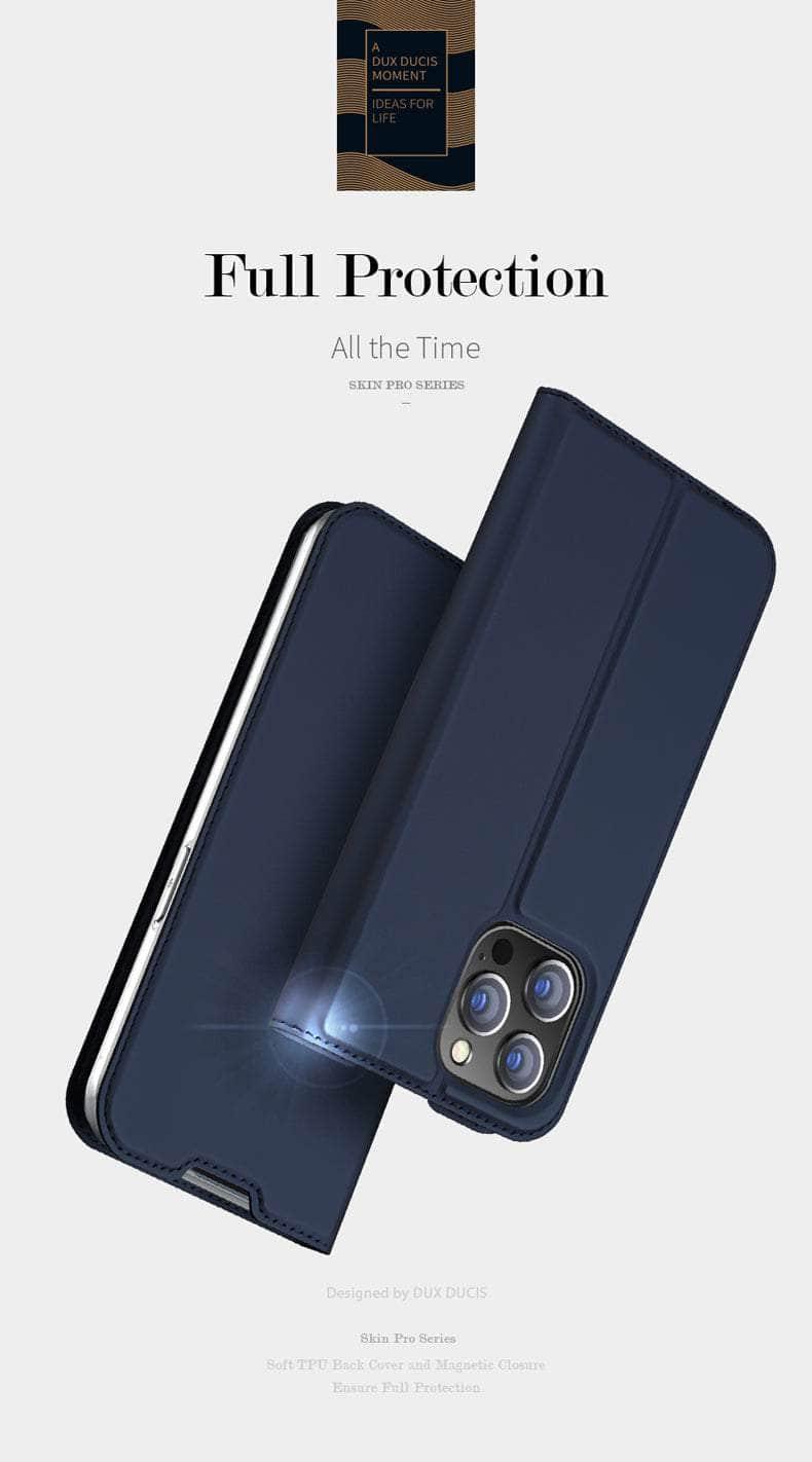 Casebuddy DUX DUCIS iPhone 14 Magnetic Leather Flip Wallet Stand Cover