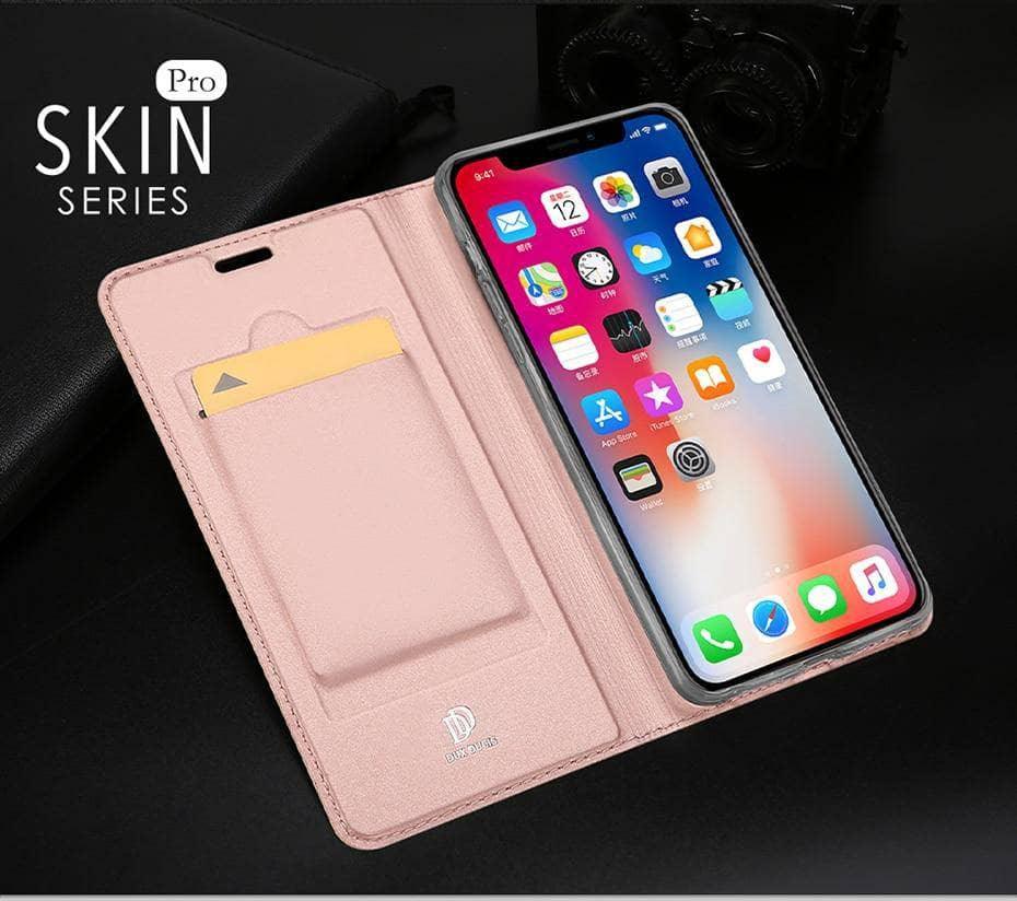 DUX DUCIS iPhone XR XS Max Case Flip Luxury Leather Look Stand Back Cover - CaseBuddy