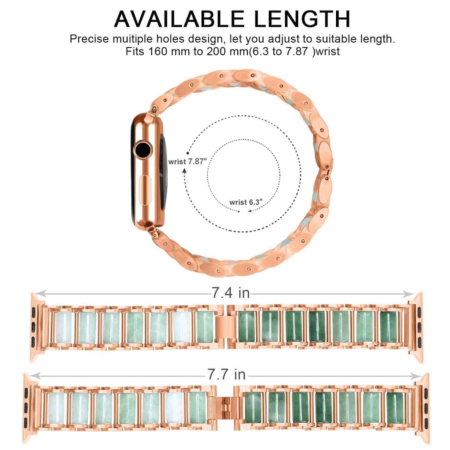 CaseBuddy Australia Casebuddy Emerald Bracelet Jade Apple Watch 6 5 4 3 SE 44/42/40/38 Wrist Strap