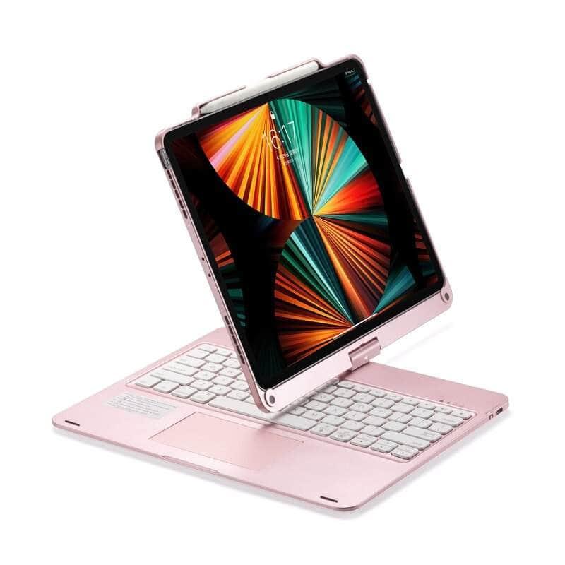 CaseBuddy Casebuddy 12.9 rose gold FULAIKATE iPad Pro 12.9 2018 Rotate Bluetooth Wireless Keyboard Foldable Clamshell Pen Slot