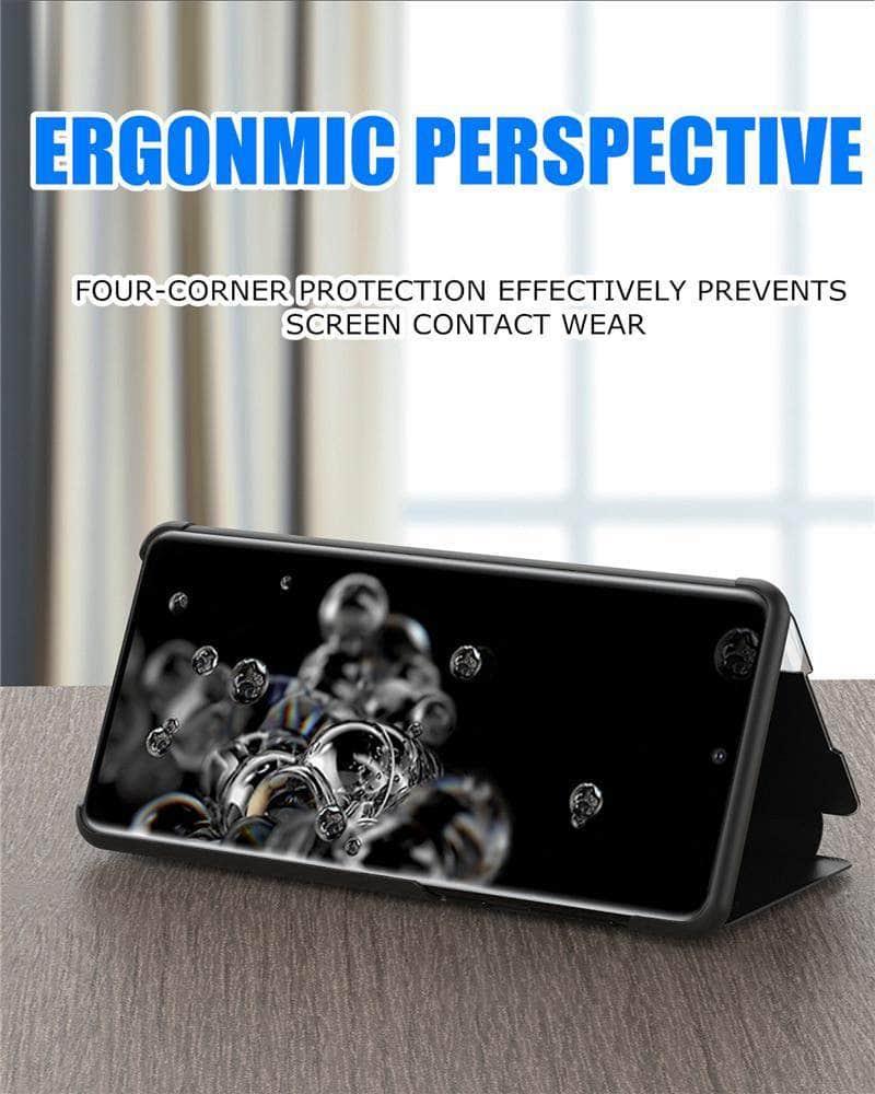 Galaxy S20 Note 20 Ultra Case Leather Smart View Window Flip Stand - CaseBuddy