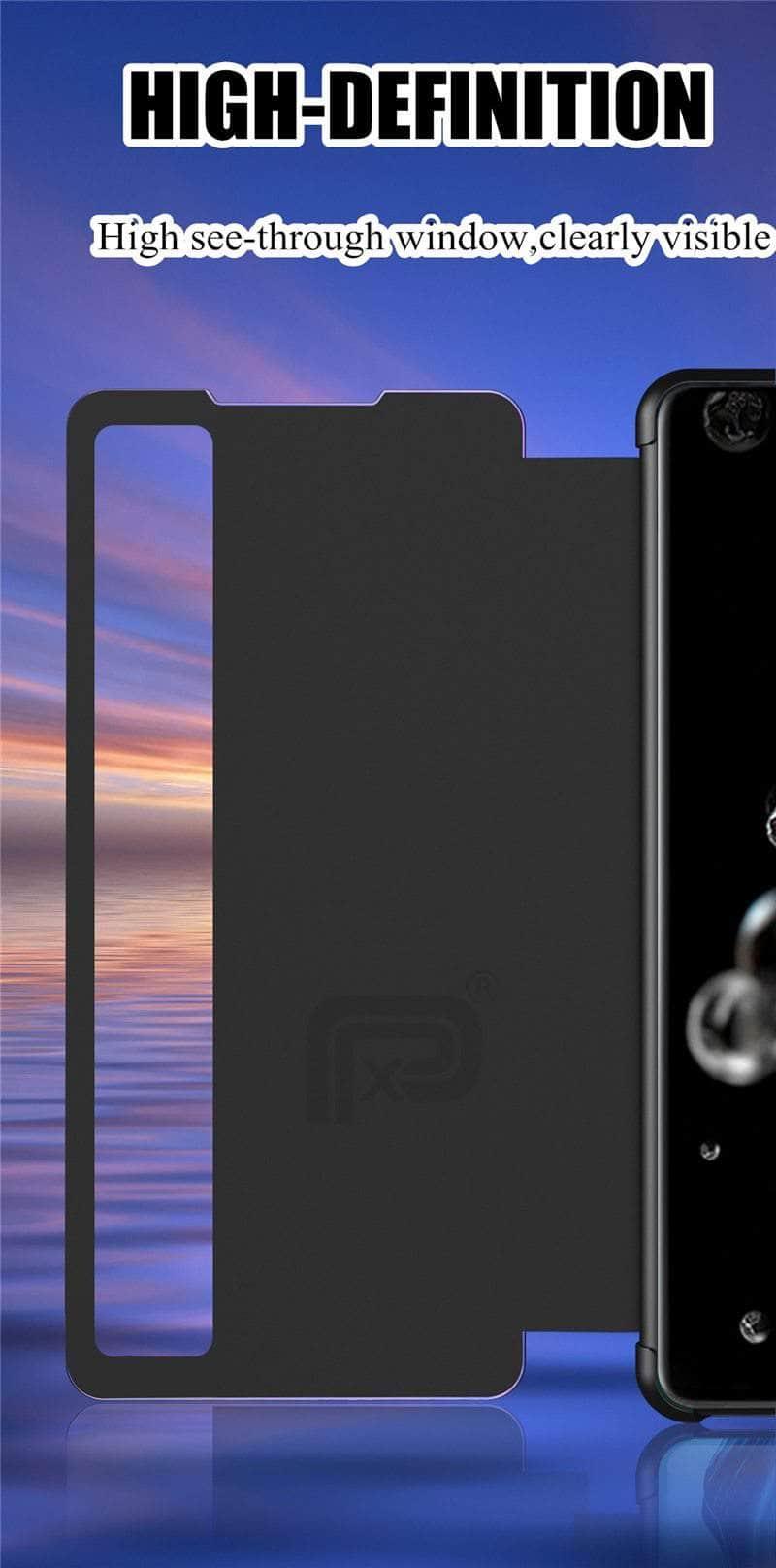 Galaxy S20 Note 20 Ultra Case Leather Smart View Window Flip Stand - CaseBuddy