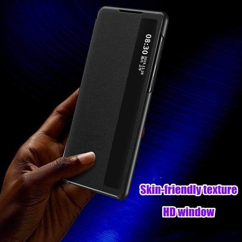 Galaxy S20 Note 20 Ultra Case Leather Smart View Window Flip Stand - CaseBuddy