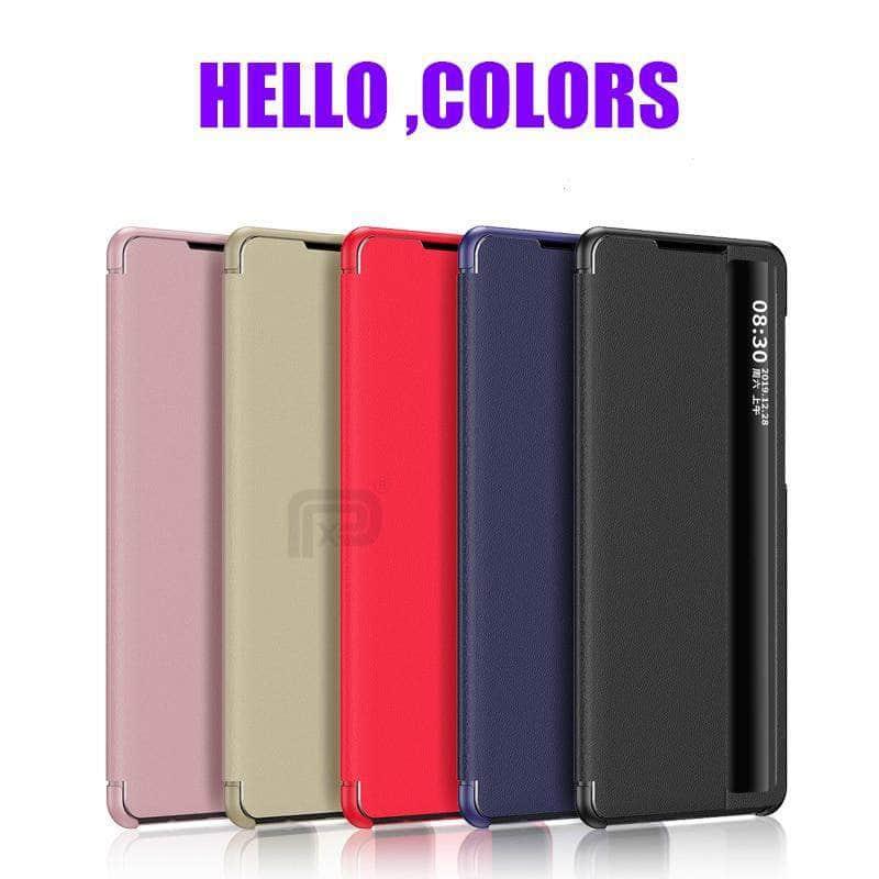 Galaxy S20 Note 20 Ultra Case Leather Smart View Window Flip Stand - CaseBuddy