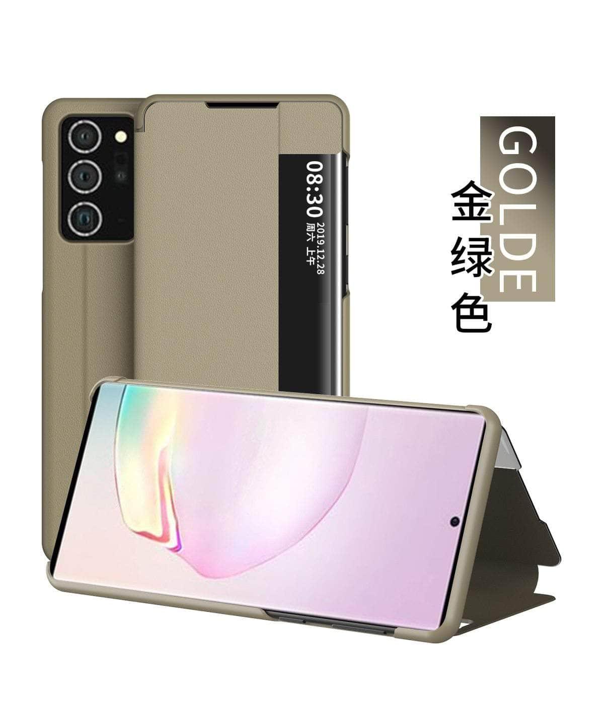 Galaxy S20 Note 20 Ultra Case Leather Smart View Window Flip Stand - CaseBuddy