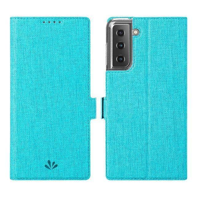 CaseBuddy Australia Casebuddy For Galaxy S21 Plus / Blue Galaxy S21 Luxury PU Leather Wallet Flip Cover