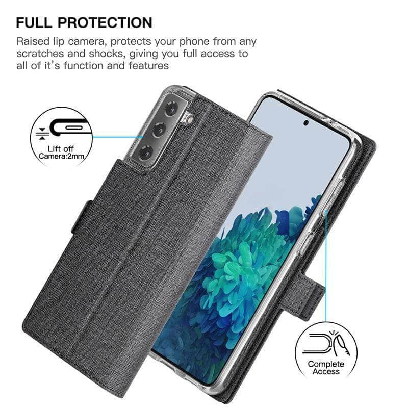 CaseBuddy Australia Casebuddy Galaxy S21 Luxury PU Leather Wallet Flip Cover