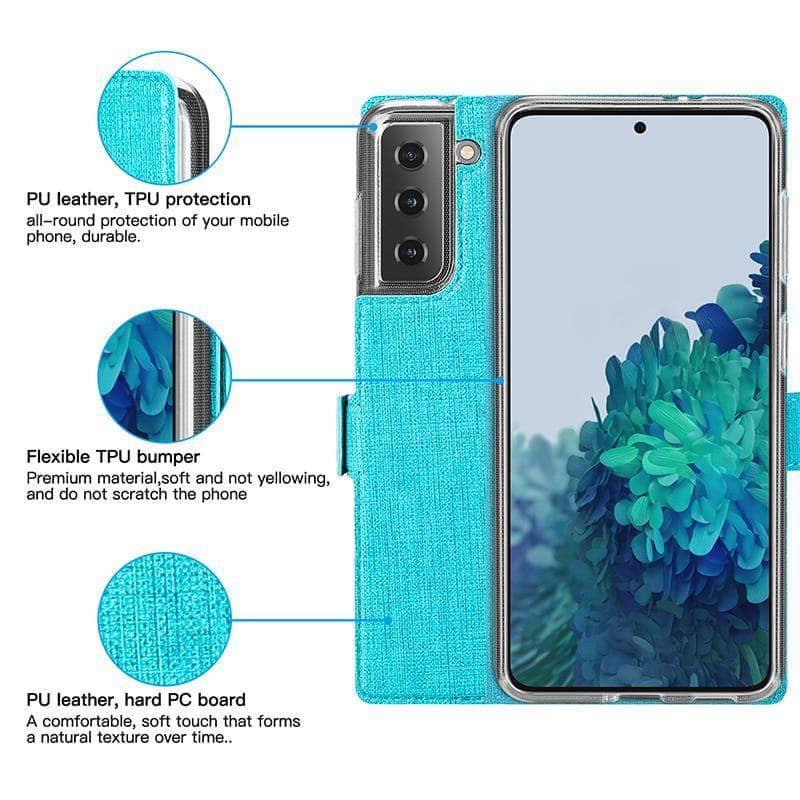 CaseBuddy Australia Casebuddy Galaxy S21 Luxury PU Leather Wallet Flip Cover