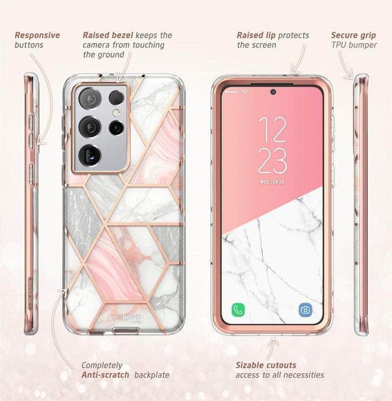 CaseBuddy Australia Casebuddy Galaxy S21 Ultra I-BLASON Cosmo Full-Body Glitter Marble Cover