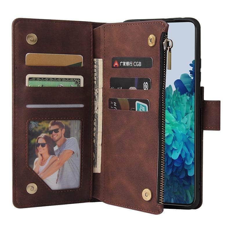 CaseBuddy Australia Casebuddy Galaxy S21 Zipper Wallet Leather Phone Case