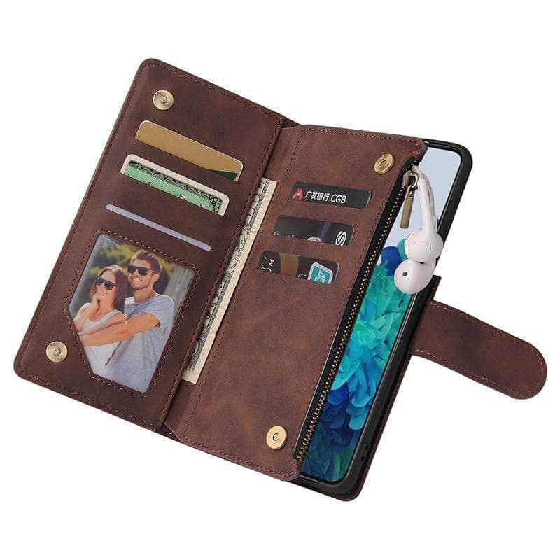 CaseBuddy Australia Casebuddy Galaxy S21 Zipper Wallet Leather Phone Case