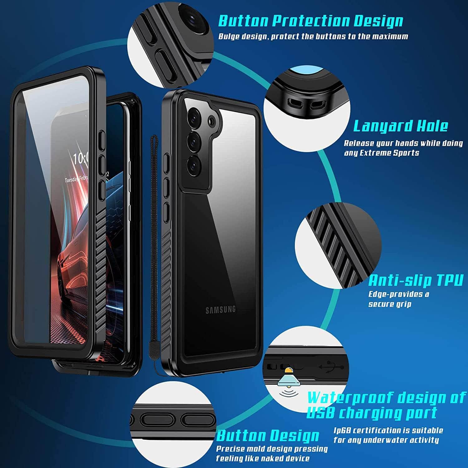 CaseBuddy Australia Casebuddy Galaxy S22 IP68 Waterproof Full Protective Built-in Screen Protector Case