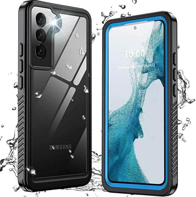 CaseBuddy Australia Casebuddy S22 / blue-transparent Galaxy S22 IP68 Waterproof Full Protective Built-in Screen Protector Case